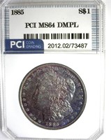 1885 Morgan MS64 DMPL LISTS $600