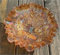 Carnival Glass Footed Rose Bowl