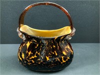 Brown Glass Purse Vase
