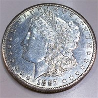 1887-S Morgan Silver Dollar AU/BU