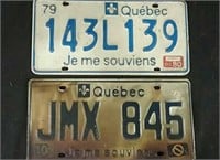 2 Quebec License Plates