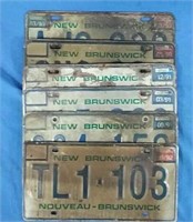 6 New Brunswick license plates