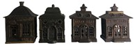 (4) Vintage Cast Iron Banks, State Banks