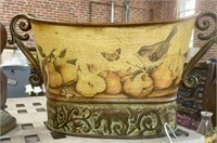 DECORATIVE METAL PLANTER - BIRDS/ BUTTERFLIES/