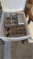 Kitchen tote lot ( muffin tins, bread tins and