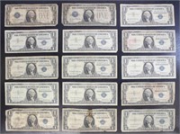 US Paper Money 19 $1 Bills incl 2 1928-A funny bac