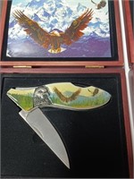 Two Eagle Design Pocket Knives w/ Peeling Picture