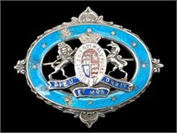 Sterling Order of Garter Royal Badge Pin - Silver