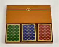 3 Unopened Decks of Gucci Playing Cards