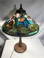 Floral Stained Glass Lamp w pull tassles
