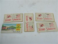 Lot of 5 Vintage Top Value Saver Food Stamp