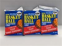 (3) 1991 Fleer SEALED Basketball Packs