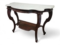 Victorian Mahogany Marble Top Hall Table