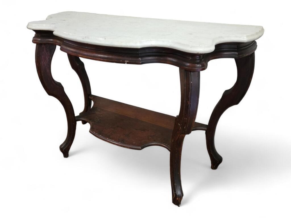 Victorian Mahogany Marble Top Hall Table