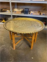 Solid brass tray table