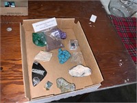 lot of rocks turquoise, crystal, malachite, etc.