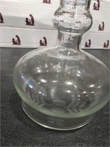 Etched decanter, mini and shot glasses