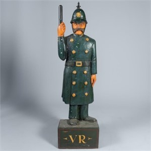LARGE CARVED WOODEN POLICEMAN