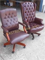 2 Pleather Rolling Office Chairs