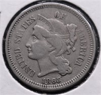 1865 3 CENT PIECE VF