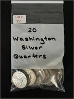 20 Washington Silver Quarters