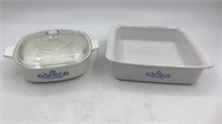 2 Corning Ware Dishes One With Lid 8x8x2 And 1