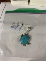 Turquoise pendant sterling silver