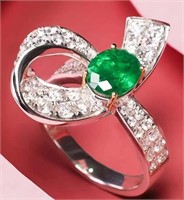 1.4ct Colombian Emerald Ring 18K Gold