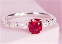 1.06ct Natural Ruby Ring 18K Gold