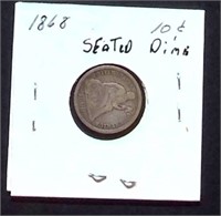 1868 Seated Liberty Silver Dime