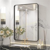 22x30 Inch Black Framed Bathroom Mirror
