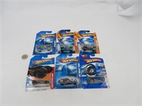 6 voitures hot wheels die cast