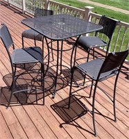 Tall patio table and 4 chairs