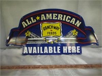 "All American" Ranch Way Feeds Metal Sign
