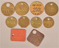 9 PRR Brass Bag Tags