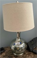 Mercury Mottled Glass Lamp with Shade.