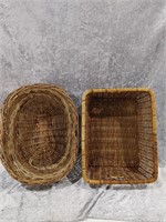 Pair Large Wicker Baskets