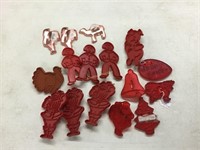 Vintage plastic and copper cookie cutters