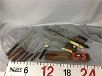Vintage knives, meat forks, tester