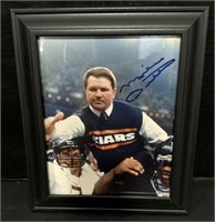 (D) Autograph Mike Ditka Photo Framed 10x13
