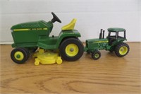 2 John Deere Toys  Tractor & Lawn Mower