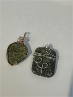 Two Stone Wire Wrapped Pendants