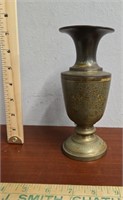 Solid Brass Etched 7" Vase#871F-Made in India