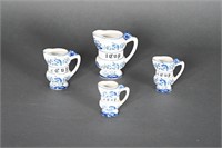 Vintage Blue Onion Measuring Cup Set