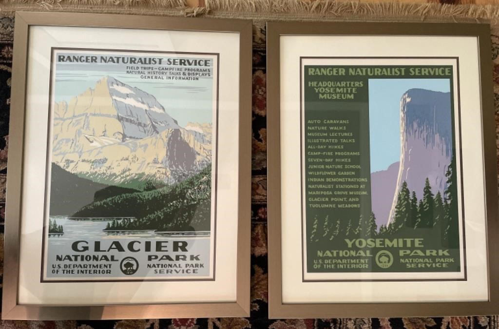 Framed -Glacier & Yosemite National Park Poster