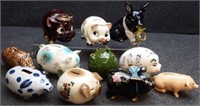 (11) Ceramic / Porcelain Piggy / Pig Banks