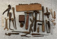 Assortment of Vintage Tools - Wrenches, Wood