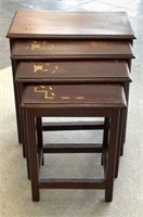 Nesting Tables with Metal Inlaid Design