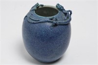 Chinese Robin's Egg Blue Porcelain Dragon Vase