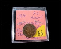 1906 Indian Head cent, AU